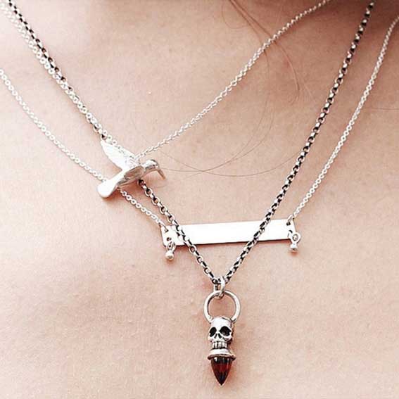 Womens skull necklace store