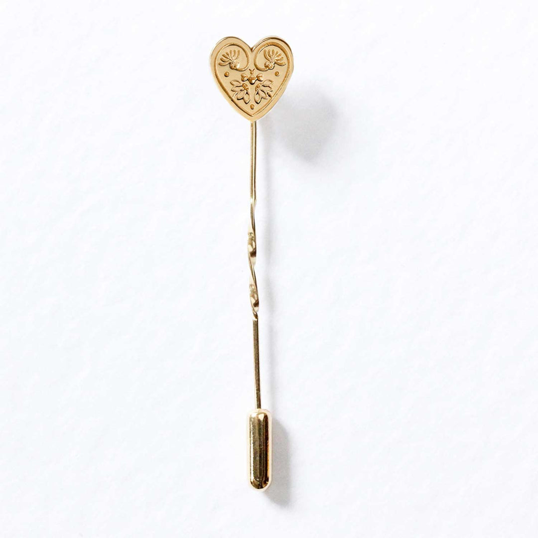 heart tie pin