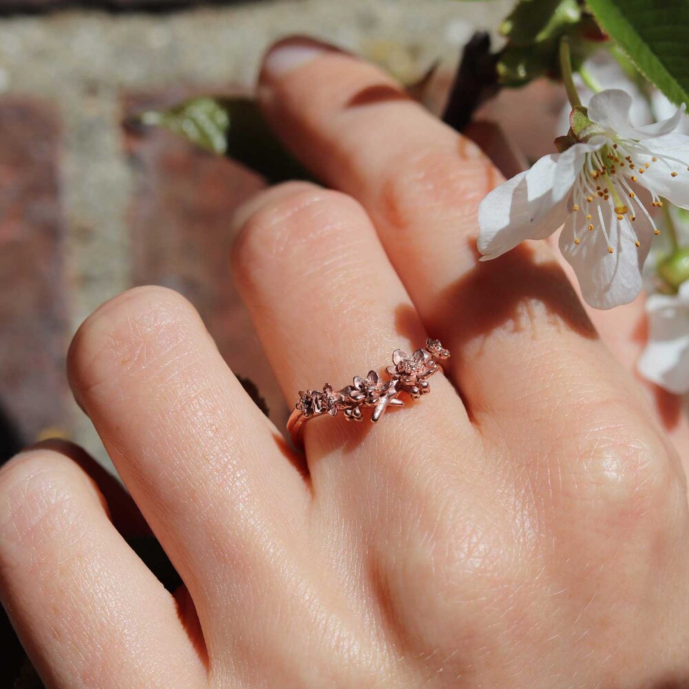 Cherry Blossom Silver Rings, Blossom Ring Jewelry, Ring Korea Cherry