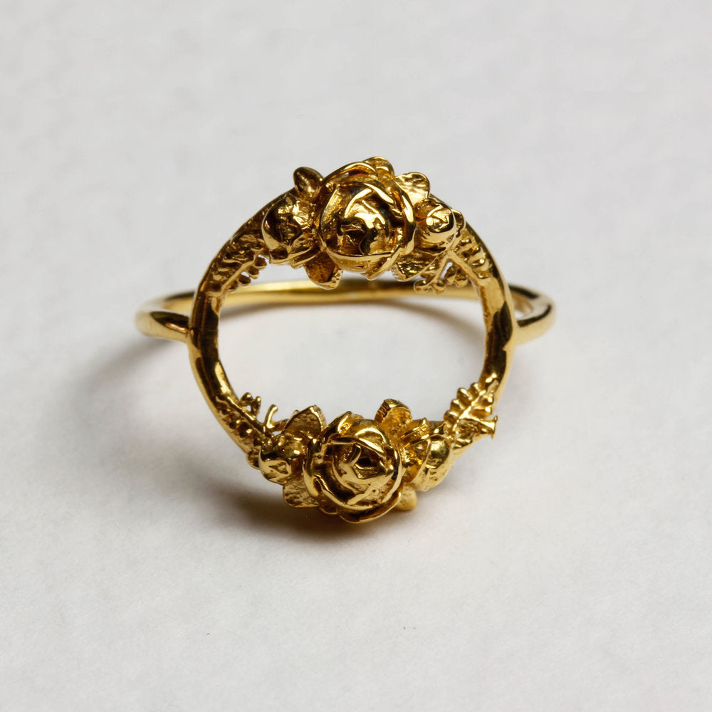Rose Halo Ring Silver & Gold – Lee Renée – Lee Renée Ltd